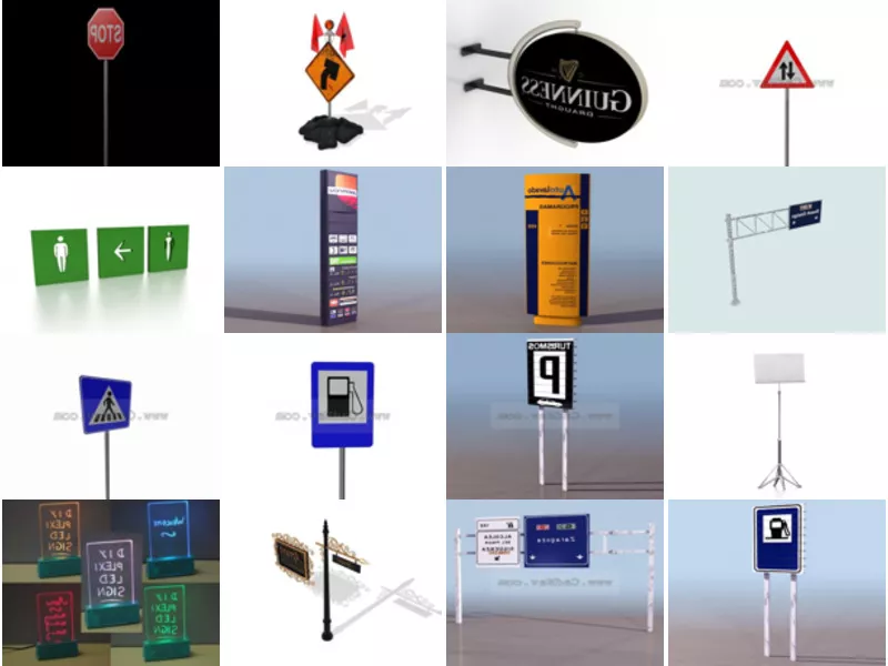 Top 16 Sign 3D Models Most Viewed 2022