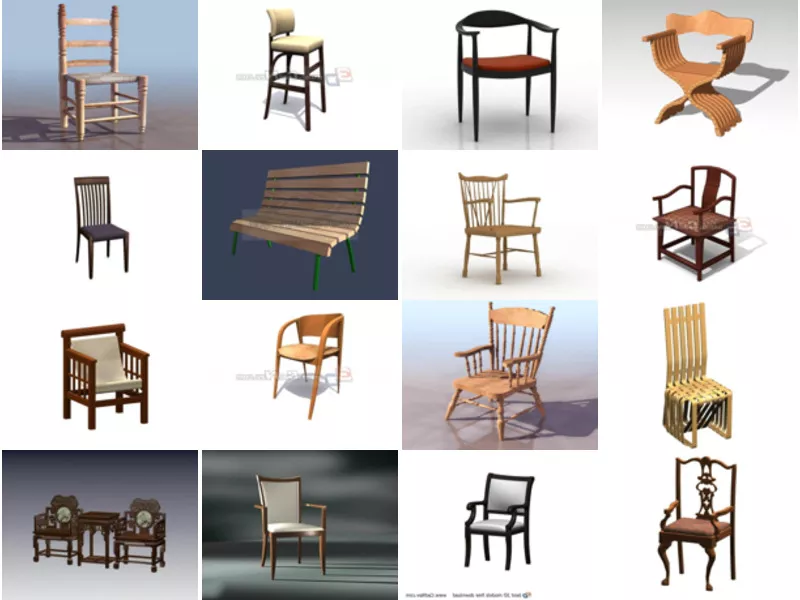 Top 16 Wood Chairs 3D Models for Free Most Popular 2022