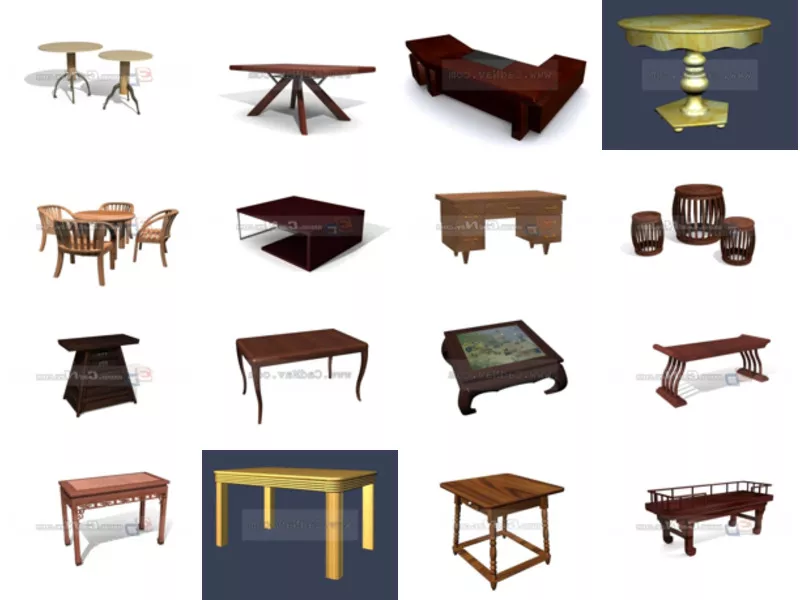 Top 17 3ds Max Wood Tables 3D Models for Design Latest 2022