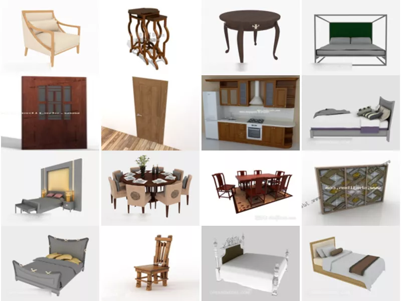 Top 17 Solid Wood Furniture 3D Models Most Recent 2022