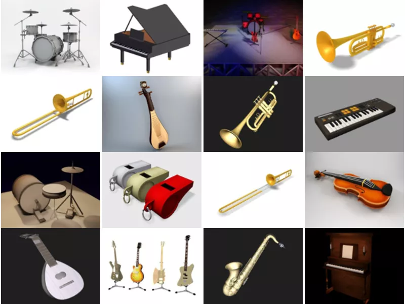 Top 17 Obj Musical Instruments 3D Models Most Recent 2022