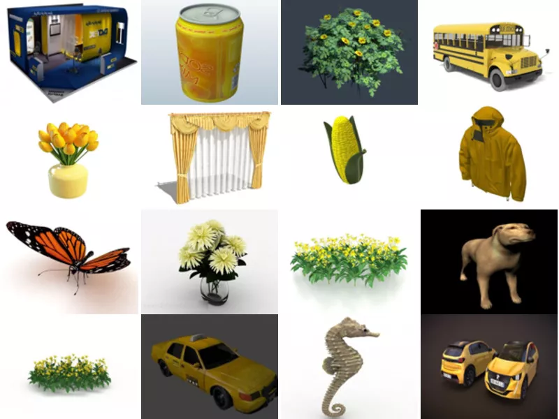 Top 17 Yellow 3D Models Most Viewed 2022