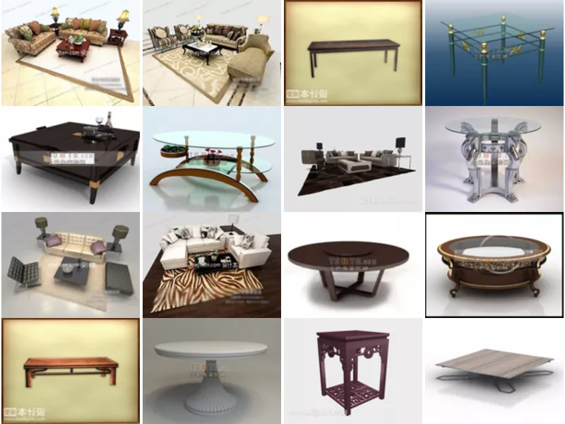 Top 18 3ds Max Coffee Table 3D Models for Design Latest 2022