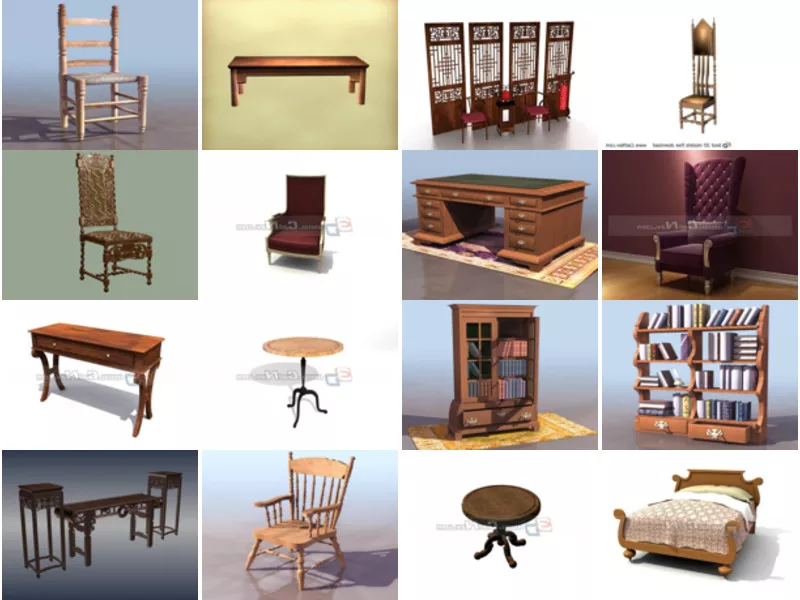 Top 18 Antique Furniture 3D Models Stuff Most Popular 2022