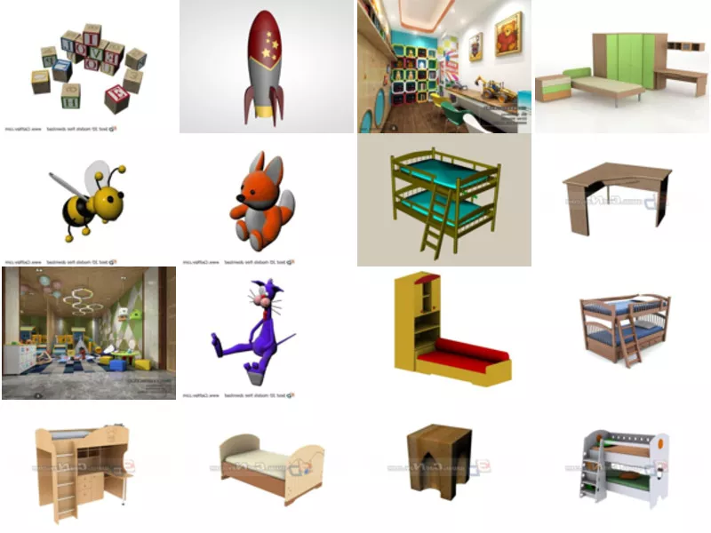 Top 18 Kids Room 3D Models for Design Most Viewed 2022