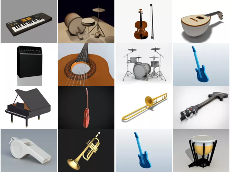 Top 18 Obj Musical Instrument 3D Models Newest 2022