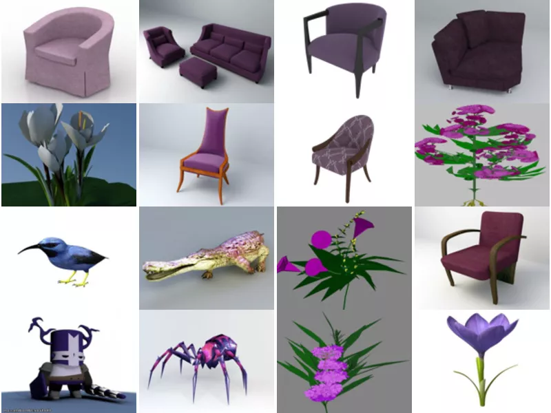 Top 18 Obj Purple 3D Models for Design Latest 2022