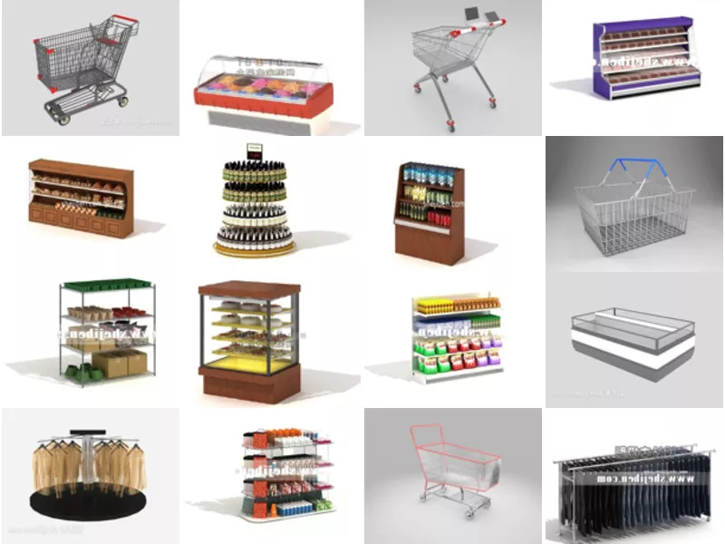 Top 19 3ds Max Supermarket 3D Models Latest 2022