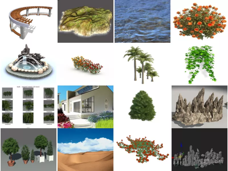 Top 19 Garden Elements 3D Models for Design Most Popular 2022