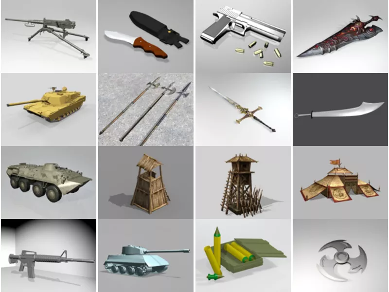 Top 20 3ds Max Weapon 3D Models Newest 2022