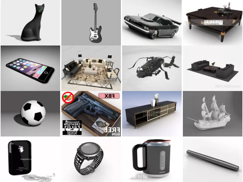 Top 20 Black 3D Models for Free Newest 2022