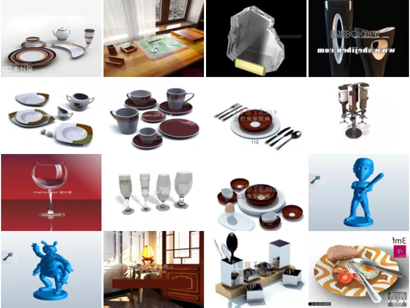 Top 20 Tableware 3D Models for Design Latest 2022