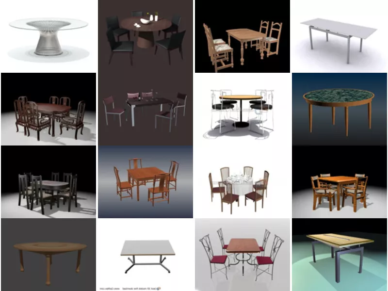 Top 20 Dining Table 3D Models Most Popular 2022
