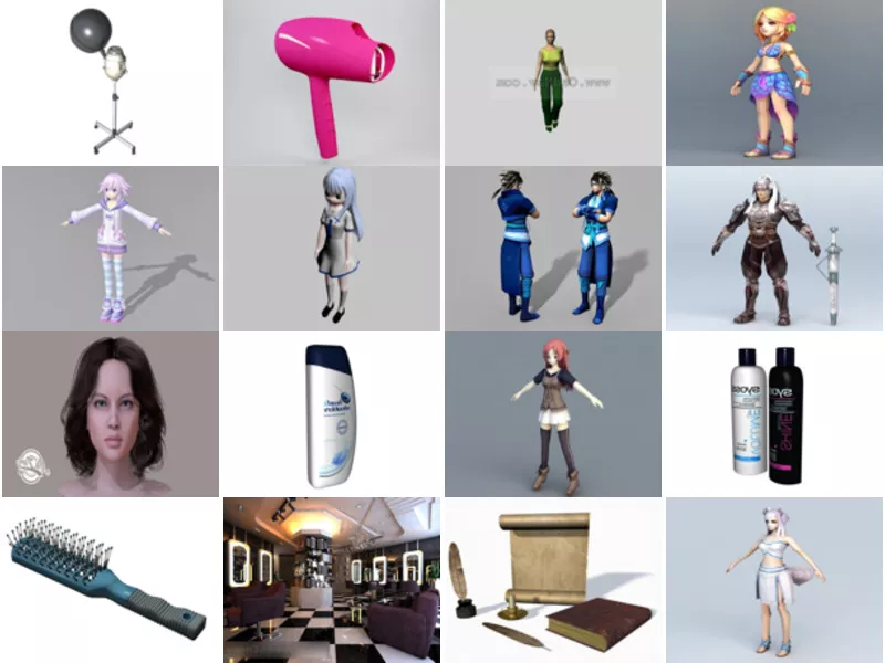 Top 20 Hair 3D Models Most Viewed 2022