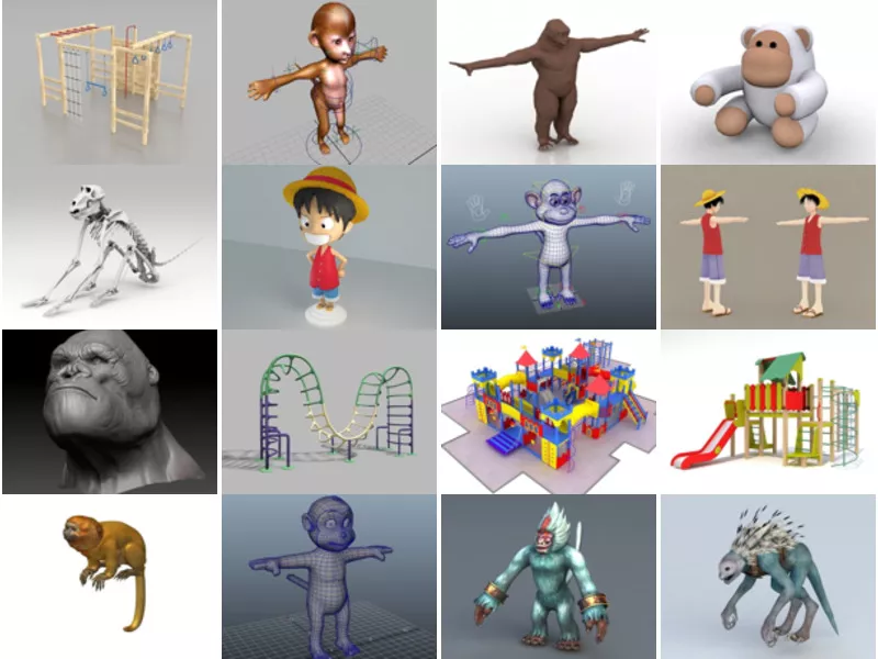 Top 20 Monkey 3D Models for Design Most Popular 2022