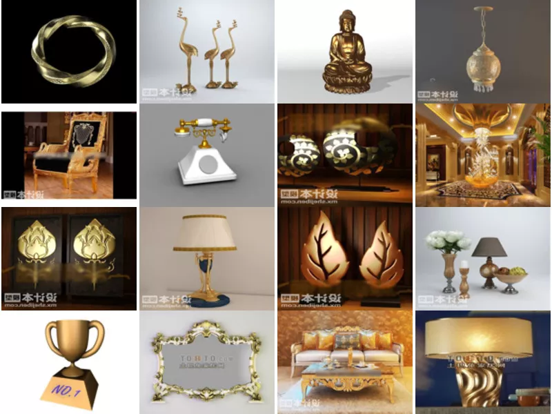 Top 21 3ds Max Golden 3D Models for Free Most Recent 2022