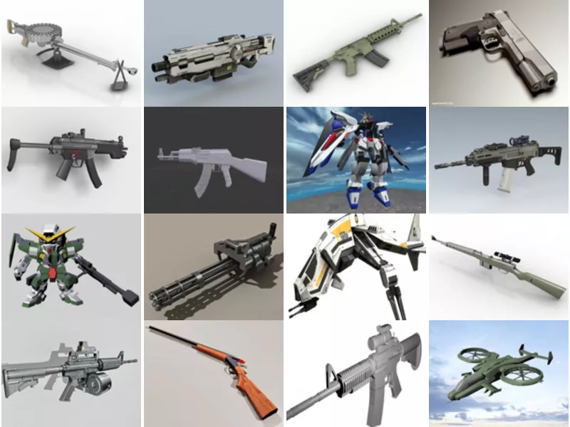 Top 21 Gun 3D Models Most Viewed 2022