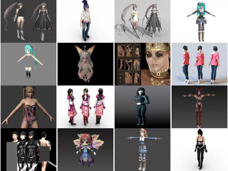Top 21 Obj Girl Characters 3D Models Most Recent 2022