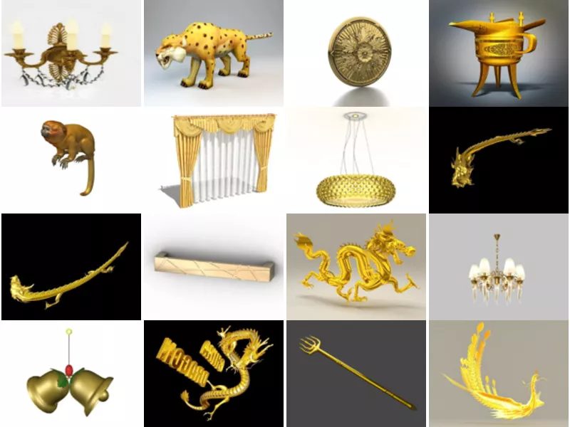 Top 22 Golden 3D Models Most Popular 2022