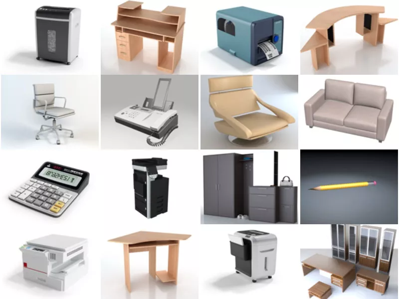 Top 22 Obj Office Equipment 3D Models for Design Latest 2022