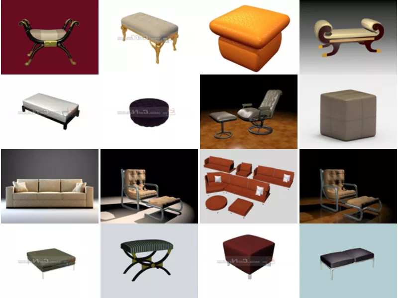 Top 22 Ottoman 3D Models Most Viewed 2022