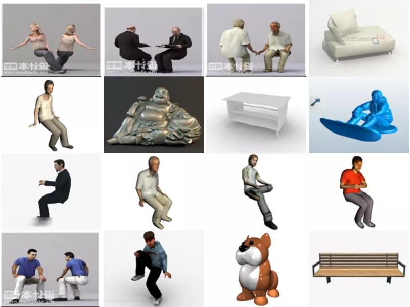 Top 23 Sitting 3D Models for Design Latest 2022