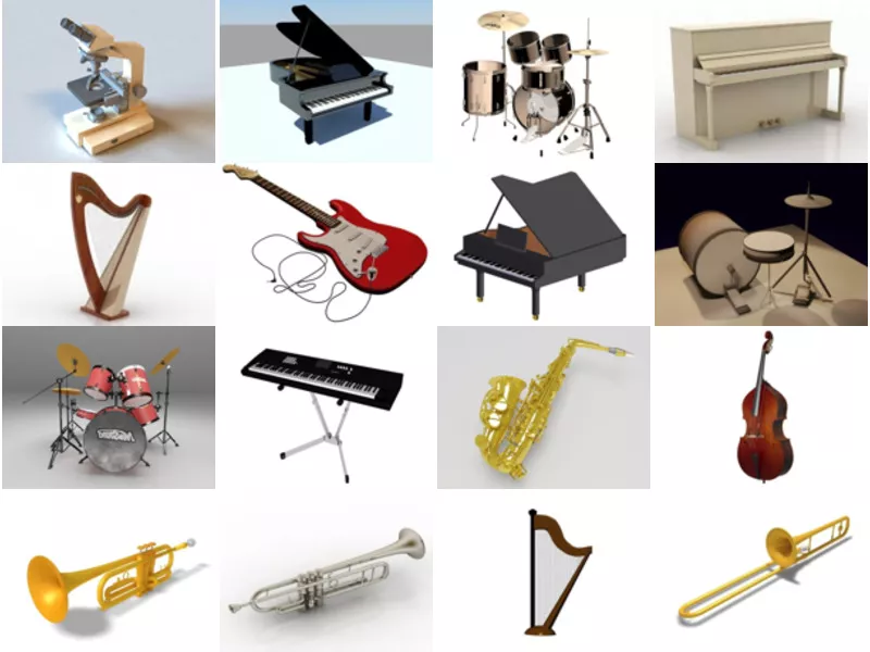 Top 23 Musical Instruments 3D Models for Free Most Popular 2022
