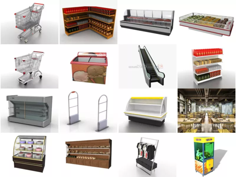 Top 23 Supermarket 3D Models Most Popular 2022
