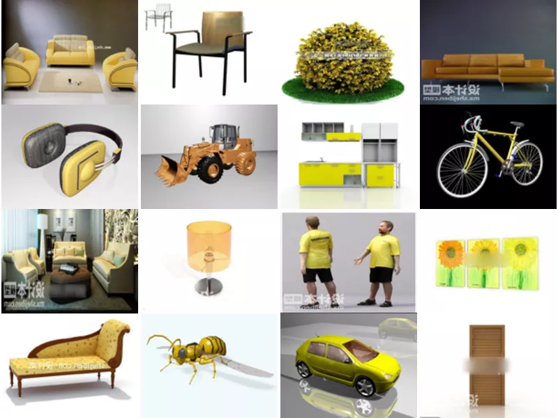 Top 24 Yellow 3D Models for Design Newest 2022