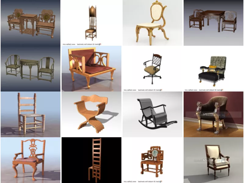 Top 25 Antique Chairs 3D Models for Design Most Popular 2022