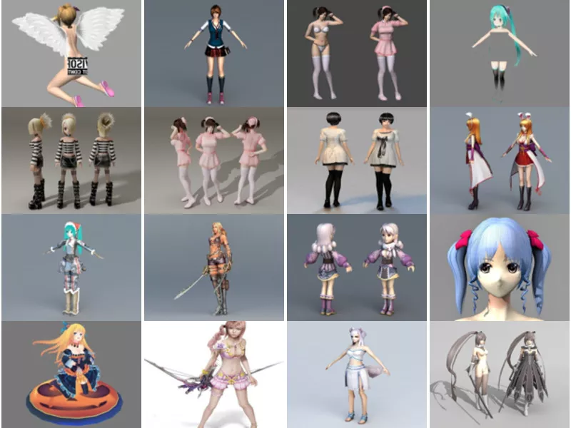 Top 25 Girl Characters 3D Models Stuff Most Viewed 2022