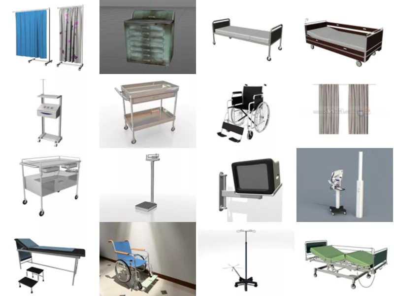Top 25 Hospital Equipment 3D Models for Design Most Popular 2022