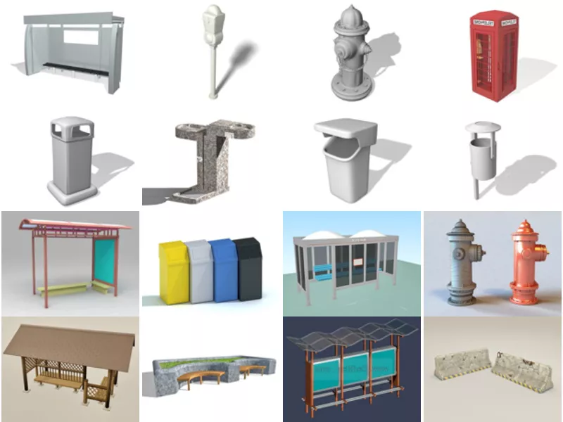 Top 25 Street Furniture 3D Models for Rendering Most Popular 2022