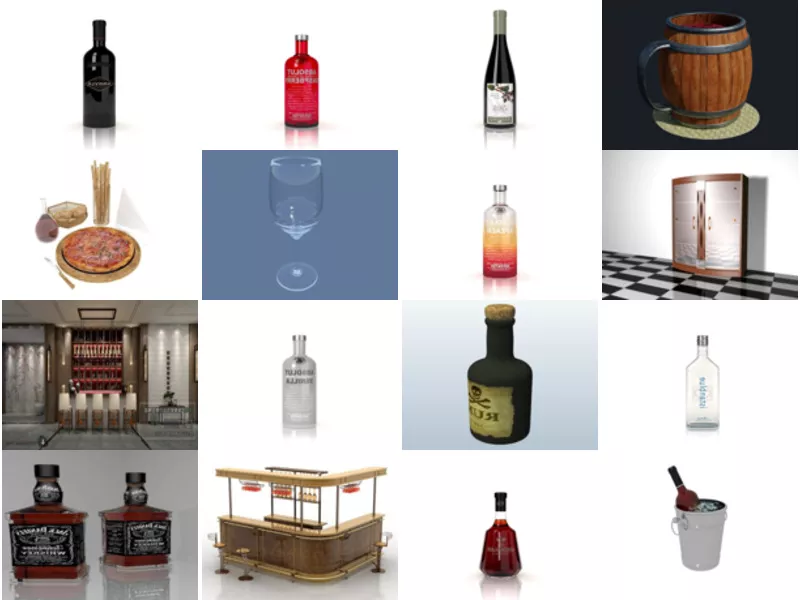 Top 25 Wine 3D Models for Free Most Viewed 2022
