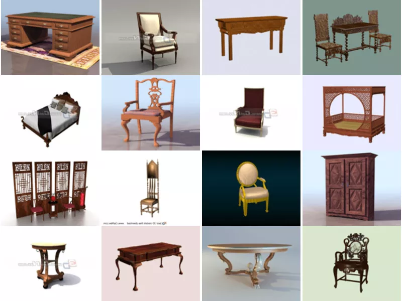 Top 26 Antique Furniture 3D Models for Rendering Most Popular 2022