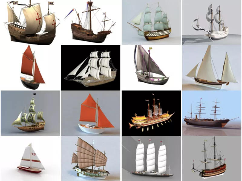 Top 26 Sailing Ship 3D Models for Design Most Viewed 2022