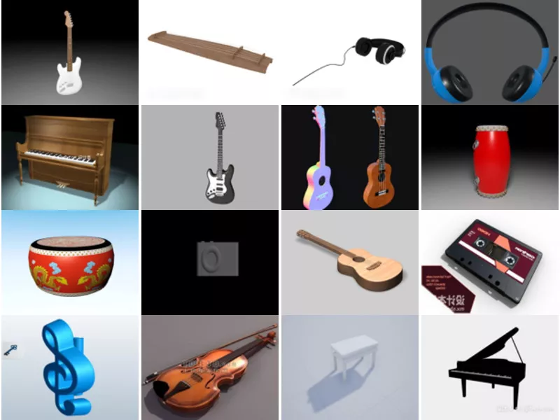 Top 27 Music 3D Models for Rendering Most Recent 2022