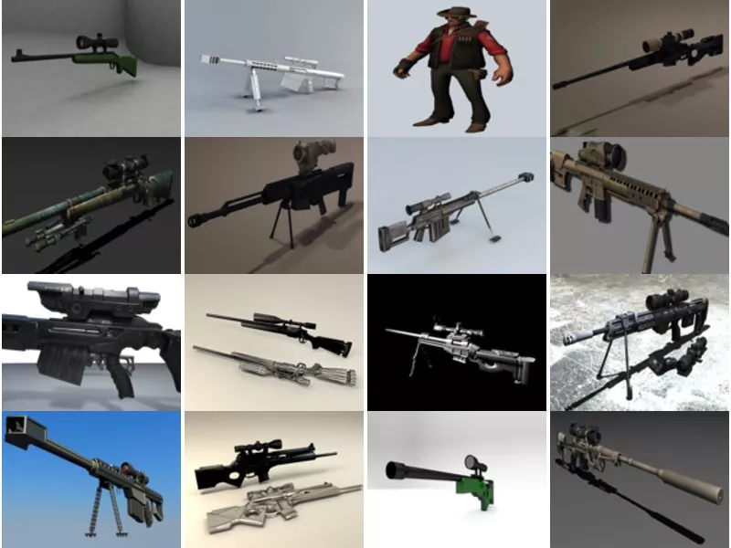 Top 27 Sniper 3D Models for Design Most Viewed 2022