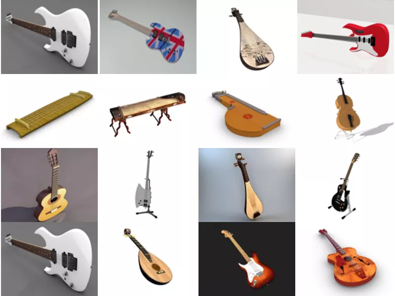 Top 29 Strings Instrument 3D Models Most Popular 2022