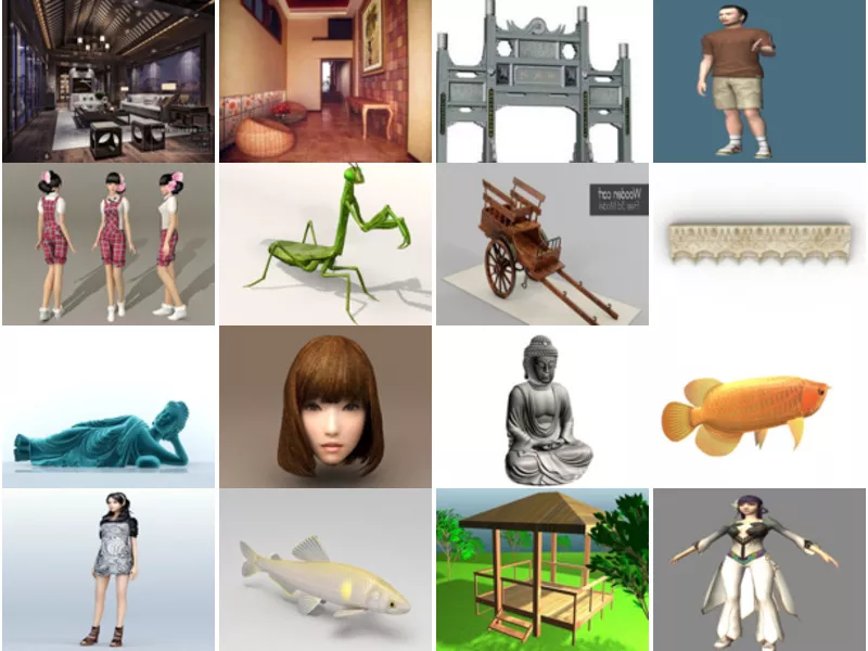 Top 30 Asian 3D Models for Design Most Popular 2022