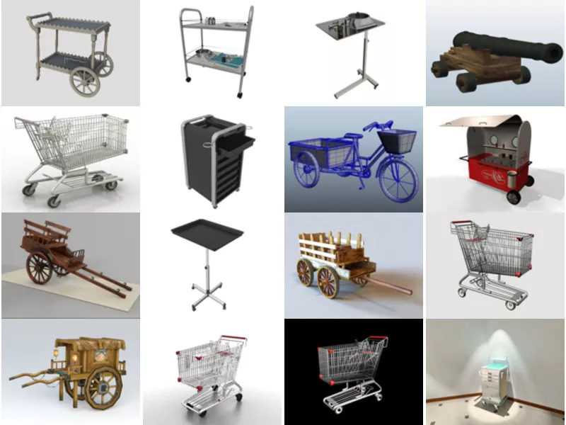 Top 30 Cart 3D Models Most Popular 2022