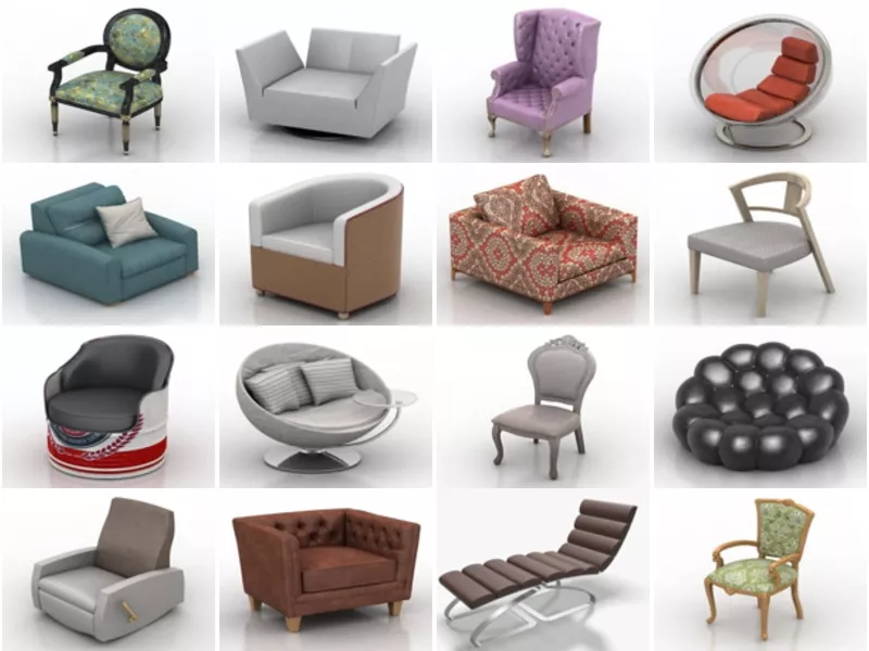 Top 30 Easy Chair 3D Models Most Popular 2022