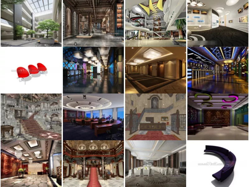 Top 30 Hall 3D Models Most Viewed 2022