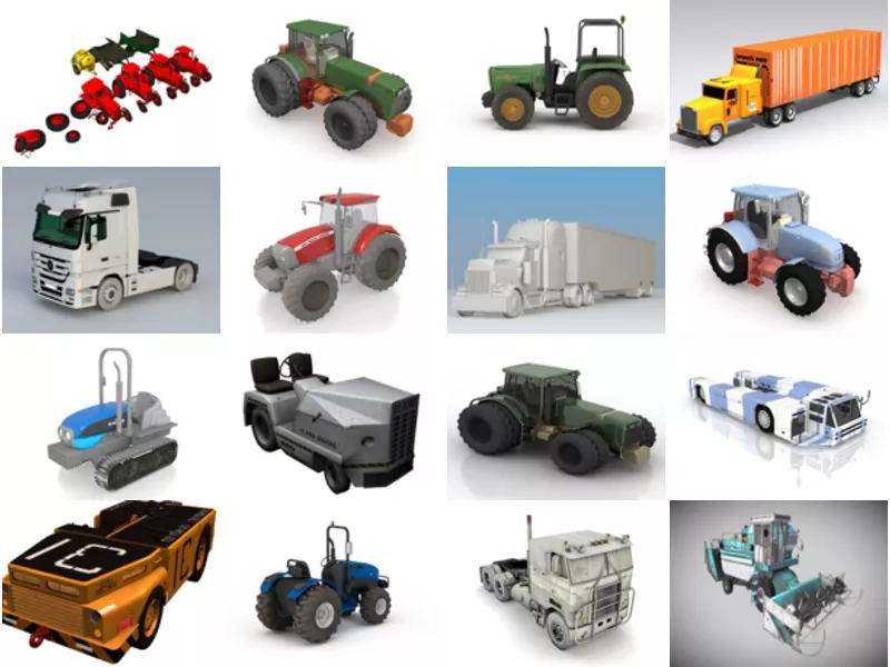 Top 30 Tractor 3D Models for Design Most Viewed 2022