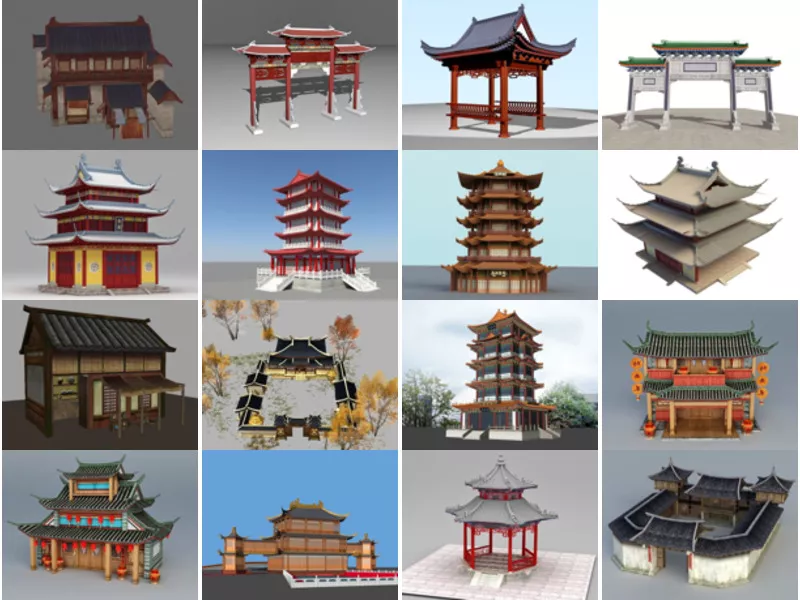 Top 31 Chinese Architecture 3D Models for Design Most Viewed 2022