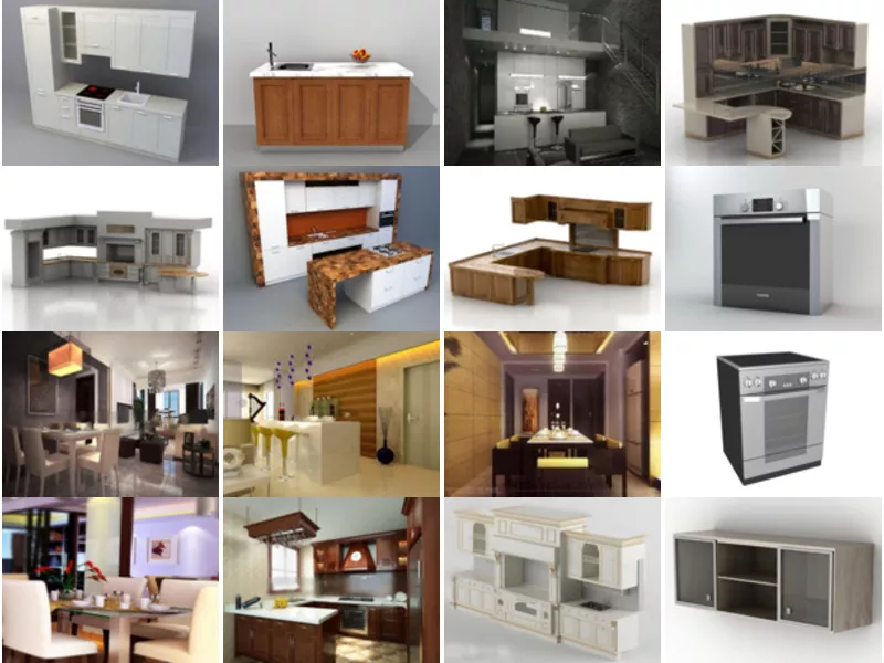 Top 32 Kitchen Furniture 3D Models Most Popular 2022