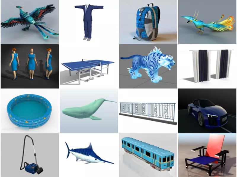 Top 33 Blue 3D Models Most Popular 2022