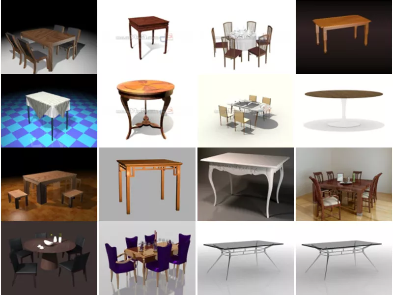 Top 33 Dining Tables 3D Models for Design Most Viewed 2022