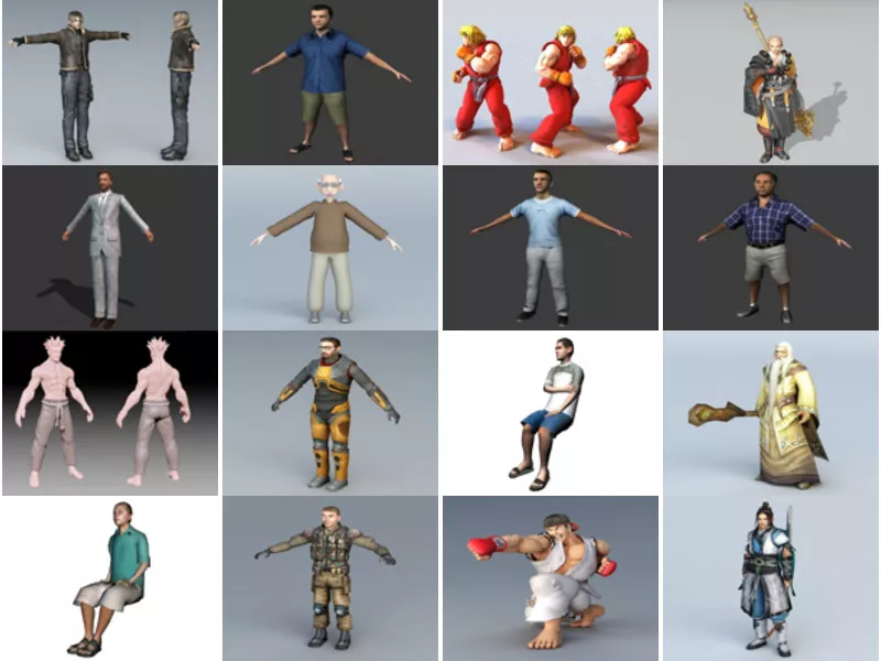 Top 33 Man Characters 3D Models for Design Most Viewed 2022