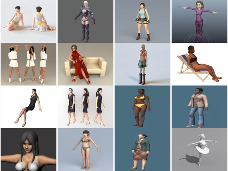 Top 33 Women Characters 3D Models Most Viewed 2022